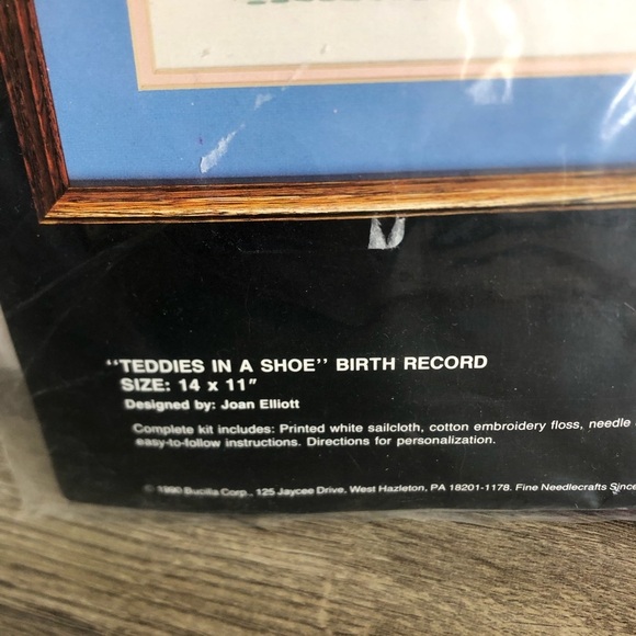 Vtg Bucilla Stamped Cross-Stitch Kit - Birth Announcement - Picture 4 of 11